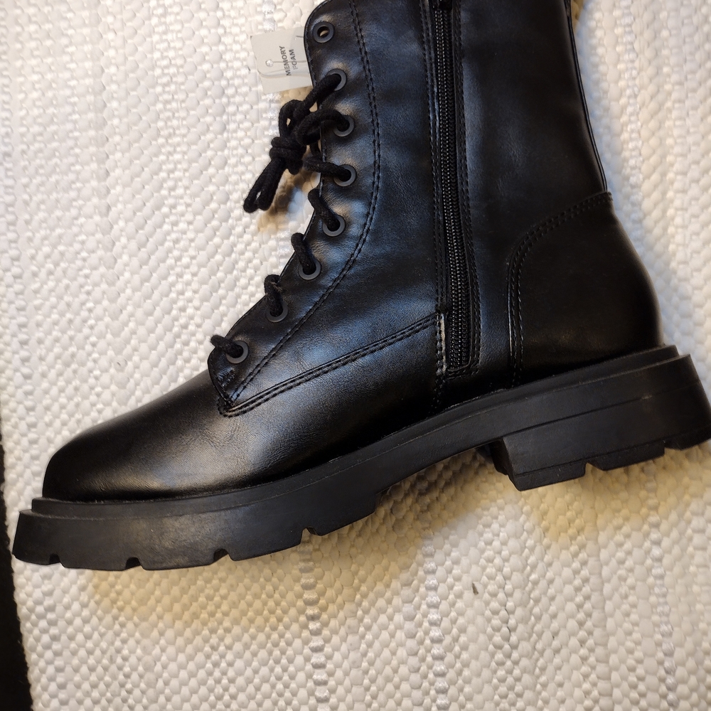 No Boundaries Black Combat Boots for Women - Picture 6 of 9